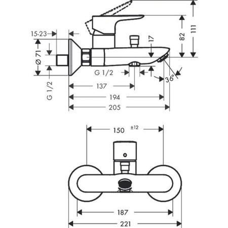 Hansgrohe Talis E 71740000 bath mixer-1