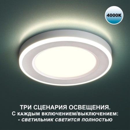 Luminer built -in LED NovOCH. Span, 18W, LED, 30x225x225 mm, white color-2