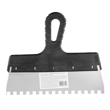 Sparta 85143 spatula, 8x8 mm tooth, stainless steel, plastic handle, 250 mm