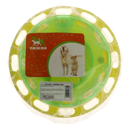 Game complex for cats "Piggon" with compartments for goodies/cat mint and ball, green-3