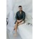 Tainted male bathrobe, size 52, dark green color