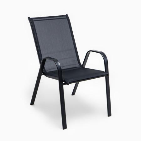 Set of garden furniture: table + 4 stools, textile, black, maximum load 120 kg-5