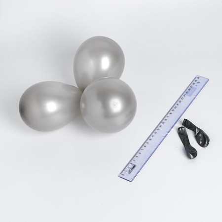 Latex ball 5 ", metal, set of 100 pcs., Water bombs, silver color
