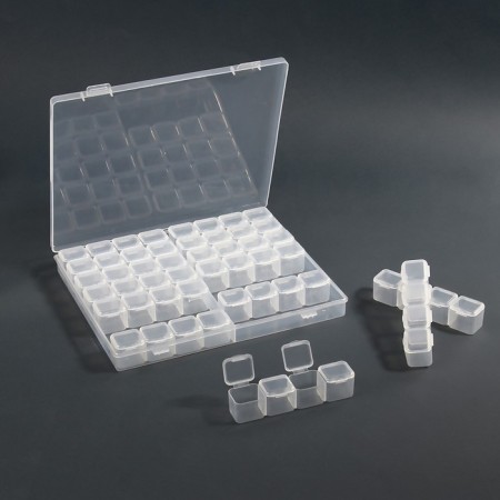 Organizer for decor, 14 blocks, 4 cells, 21 × 17.5 × 2.7 cm, the color is transparent-1