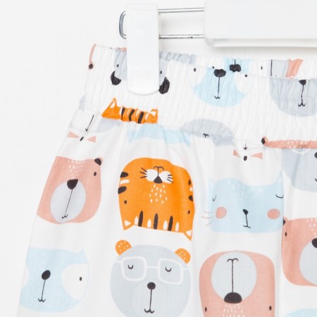 Pajama nursery (shirt, trousers) kaftan "animals" p. 110-116, white-18