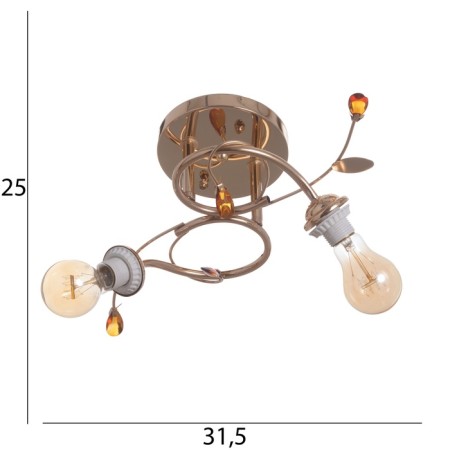 Boni chandelier BP 2x40W E27 Gold Model: 2638718-8