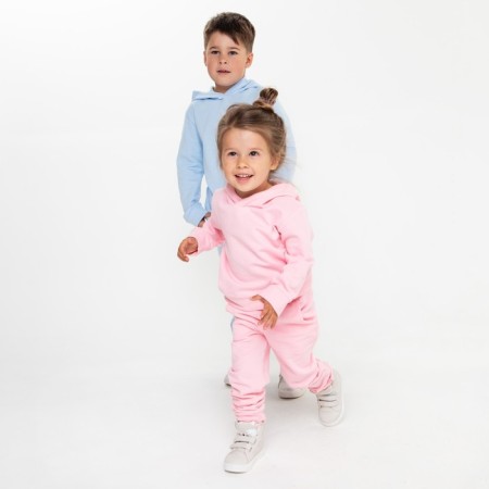 Costume for a girl (sweatshirt, trousers) is laid down, the color is light pink, height 86 cm-3