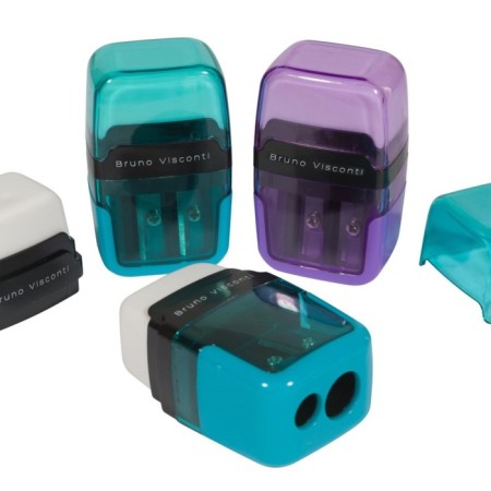 Carpet 2 holes with EasySharp container, with an eraser, mix