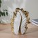 VAZA Ceramics Table "Bjorn" 25x18 cm, white and golden