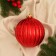 Ball plastic d-11.5 cm "vintage" stripes, red