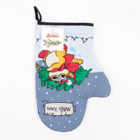 Варежка-прихватка "Merry Xmas" 20х27см,100% п/э,ватин 250г/м2-3