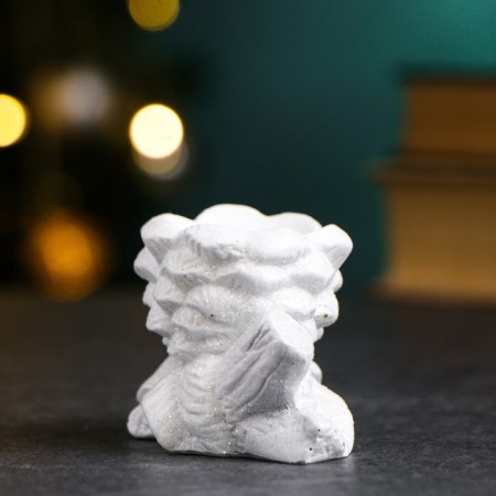 Svessel "Branch with cones" White, 10x5x6cm-3