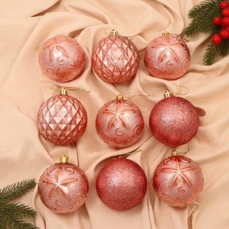 Set of balls plastic D-8 cm, 9 pcs "Arabella"