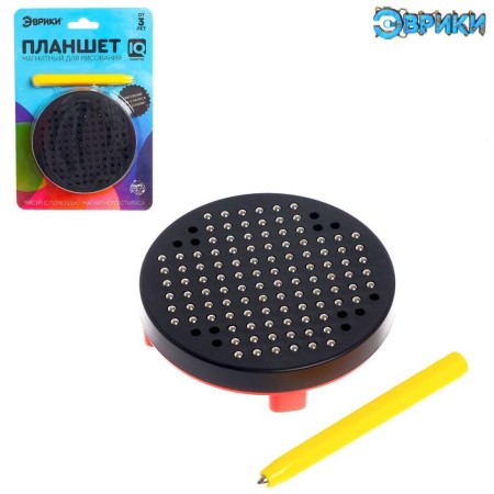 The training tablet "Magnetic drawing", 120 holes, with a fastener on the back, the color is black