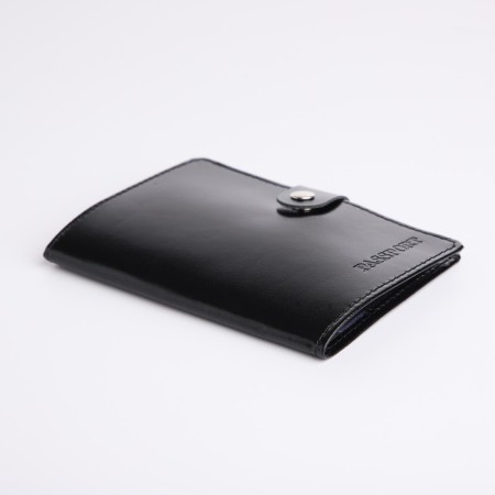 Passport cover on the button, black color-2