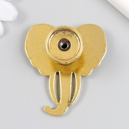 Handle for the casket Metal "Elephant Head" Ogent gold 4.5x4.2 cm-2