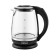 Electric kettle KitFort KT-655, glass, 1.5 l, 2200 watts, black-silver