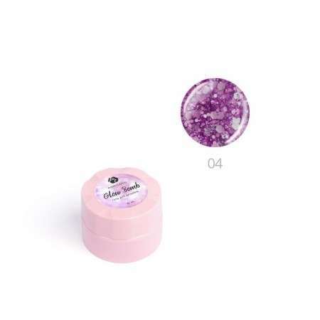 AdricoCo Glow Bomb's nail design gel, No. 04 Lilac radiance, 5 ml