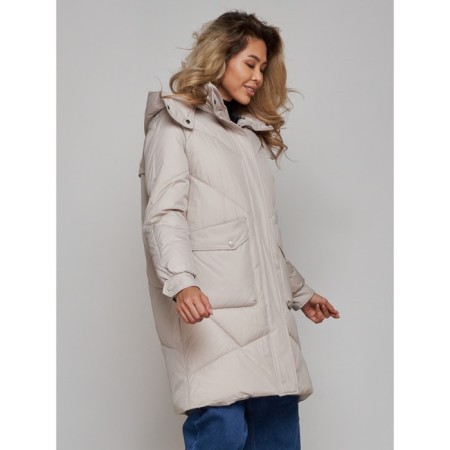 Coat insulated winter female, size 44, color light gray-20
