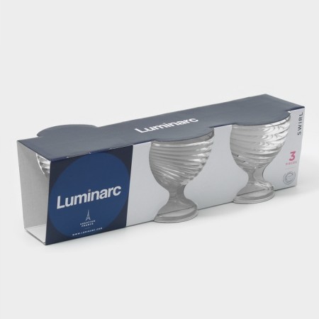 A set of glass cream cream "Svirl", 300 ml, 3 pcs-4