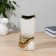 VAZ Coramics Table "Derck" stripes, D-8.5 cm H-19.5 cm, golden-white