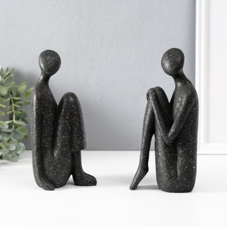 Polystone souvenir "close - far" black set 2 pcs 9x19x19.5 cm-2