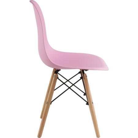 Plastic chair EAMES Massive Buk/Metal/Plastic, Natural/Pink 46x52x83 cm-2