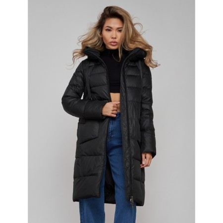 Coat insulated winter female, size 42, black color-17
