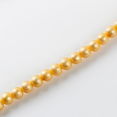 Glass beads, set 78 pcs., Size 1 pc. - 10 mm, yellow color-4