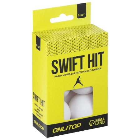 Table tennis ball 40 mm, set 6 pcs., White color-2