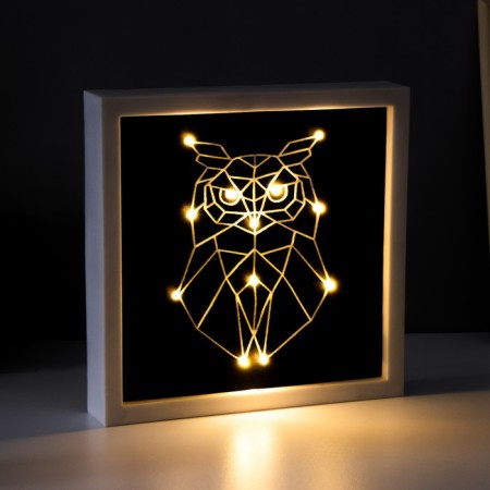 Light picture “Owl” LED USB from 3haa batteries 24.5x24.5x3.5 cm Risalux-2