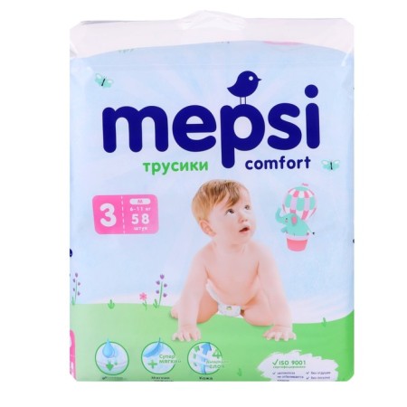 Mapsi diapers Mepsi size m (6-11 kg), 58 pcs