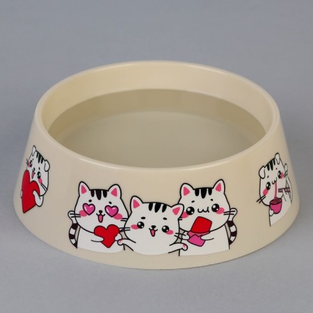 Plastic bowl “Cute kittens”, beige, 300 ml-3