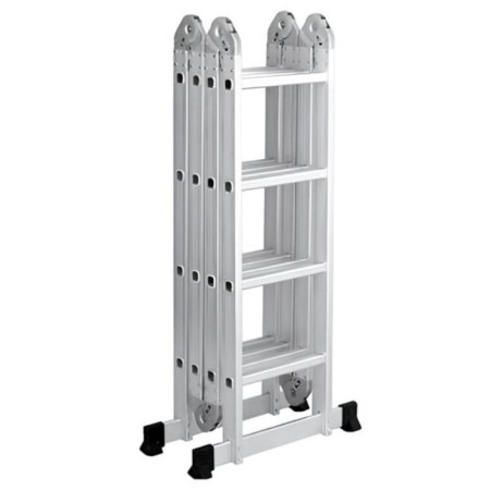 Enkor 69678 staircase, telescopic, aluminum, 4 x 4 steps-2