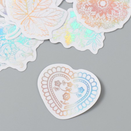 Sticker Plastic "Holography. Flowers" set 38 pcs 13x11.5x0.5 cm-2