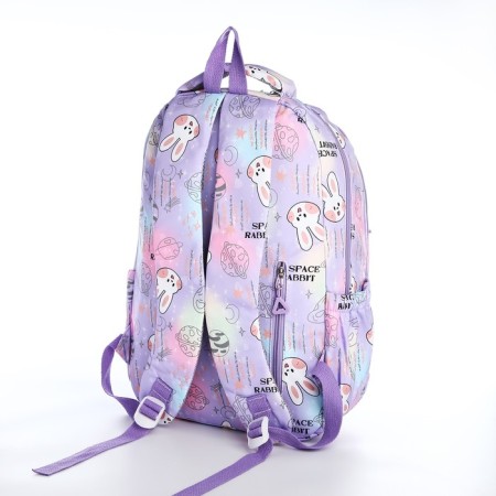 School backpack from textiles 2 of the lightning department, 4 pockets, lilac color-3