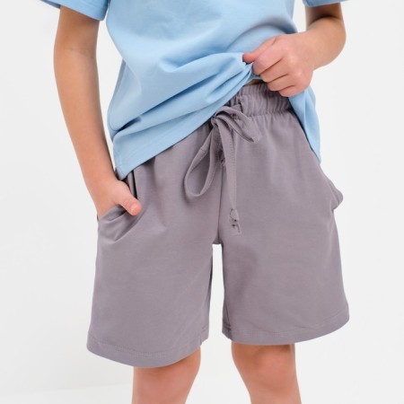 Set for a boy (T-shirt, shorts) minku color-blue/gray, height 110-4