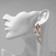 Earrings with the removable element "Transformer" Clover-heart, white-beige color in gold