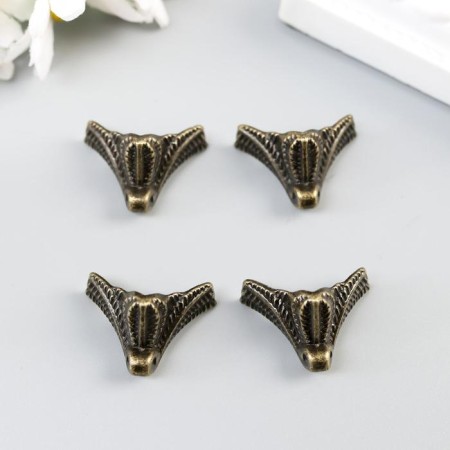 Corner (leg) for the casket metal "reptile" (set 4 pcs) 1.5x2x1.5 cm-2