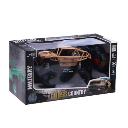 The radio -controlled “Army” jeep works on batteries, sand color-4