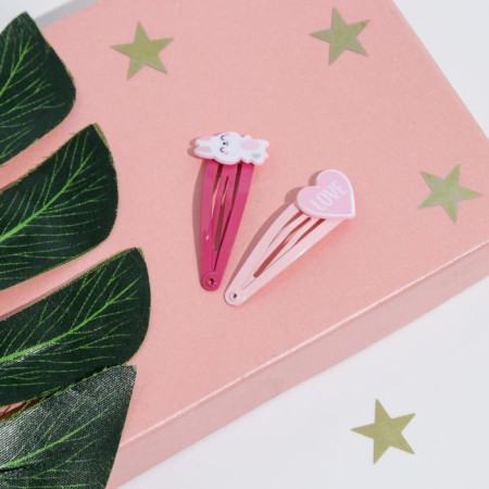 Hair clips with jewelry "Bunny", 2pcs.-1