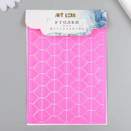 A set of corners with a pocket for photos 102 corners "Pink with a posture.-4