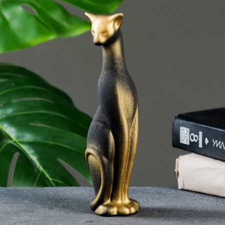 Figure "Cat Bagira's head to the left" Black/gold 5x5x20cm