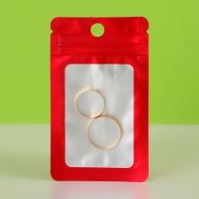 SIP-LOK package with a window, with euroslot, red, 6 x 10 cm