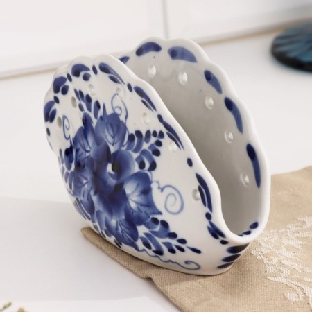 Napkin "shell", openwork, gzhel-2