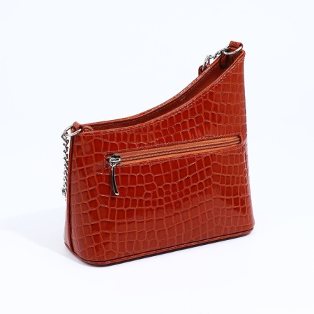 Cross-Bodi Bag "Olivi" on lightning, outer pocket, brown color-1
