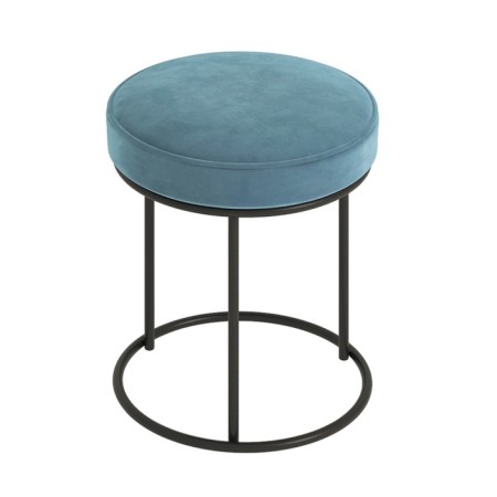Banquet, 400 × 400 × 480 mm, black metal Muar / velor turquoise dark-1