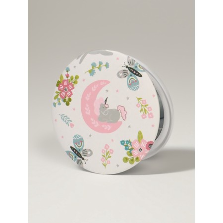 Folding mirror “unicorns”, d = 7.3 cm, with an increase, white color-1