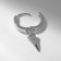 Piercing in the ear (Helix) "Spike", D = 8 mm, white color in silver