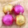 Set of balls plastic D-6 cm, 4 pcs "Golden-pink geometry" stars "